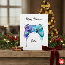 Weihnachtskarte für Spieleliebhaber - Individuelle