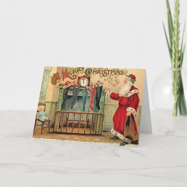 Weihnachtskarte für Strümpfe Feiertagskarte (Vorderseite)