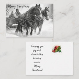 Weihnachtskarte für Vintages Pferd und Beförderung Mitteilungskarte