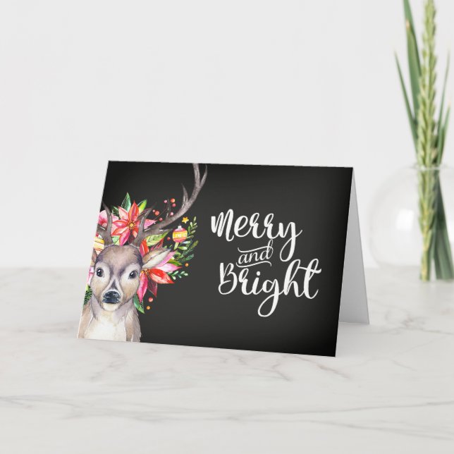 Weihnachtskarte für Wasserfarben Feiertagskarte (Vorderseite)