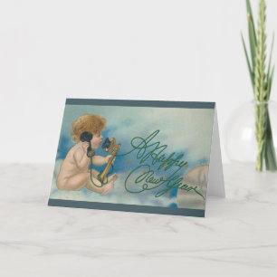 Weihnachtskarte   Glücklicher Angel für das neue J Feiertagskarte