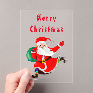 Weihnachtskarte Glücklicher Weihnachtsmann mit Ges Acryleinladungen