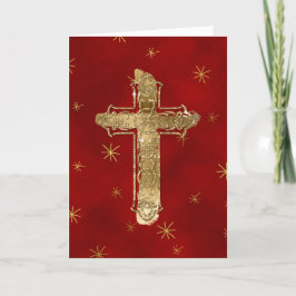 Weihnachtskarte Golden Cross Feiertagskarte