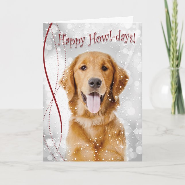 Weihnachtskarte Golden Howl Feiertagskarte (Vorderseite)