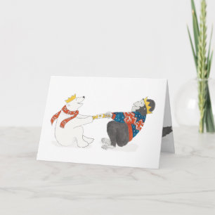Weihnachtskarte Gorilla und Polar Bären Karte