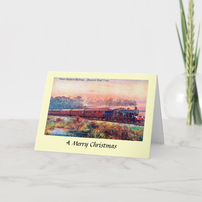 Weihnachtskarte - Großost-Eisenbahn Feiertagskarte (Vorderseite)
