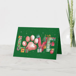 Weihnachtskarte Haustier Pfote Liebe Design Einladung