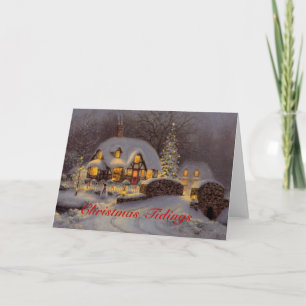 Weihnachtskarte im dekorierten Haus Feiertagskarte