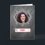 Weihnachtskarte im Foto, Chalkboard-Look, Anpassen Karte<br><div class="desc">Das Chalkboard-Aussehen ist sehr beliebt. Nutzen Sie dieses trendige Design für Ihr Foto Weihnachtskarte dieses Jahr! Fügen Sie einfach Ihr Foto und Ihren Namen für eine wirklich reizvolle und unvergessliche Weihnachtskarte hinzu!</div>