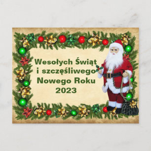 Weihnachtskarte im polnischen Wesołych Świąt Postkarte