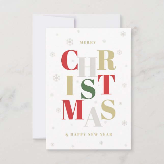 Weihnachtskarte im Stil eines Glamours. Karte (Vorderseite)