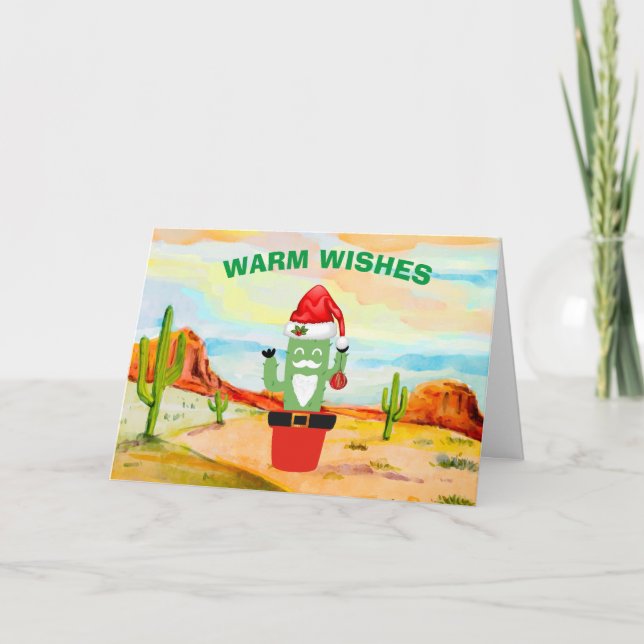 Weihnachtskarte im Südwesten der Kaktus Karte (Vorderseite)