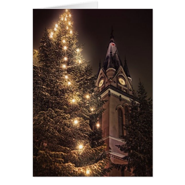 Weihnachtskarte im viktorianischen Kirchenstil (Vorne)