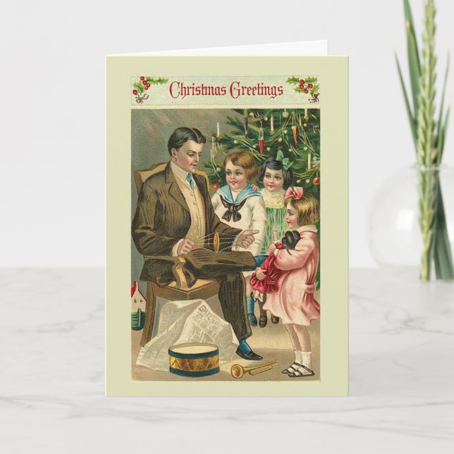 Weihnachtskarte im viktorianischen Stil Feiertagskarte (Vorderseite)