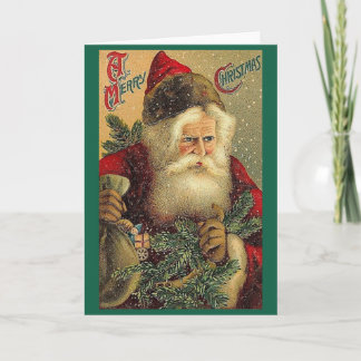 Weihnachtskarte im viktorianischen Stil mit Santa Feiertagskarte