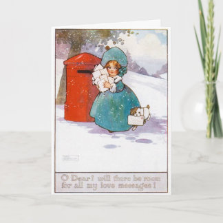 Weihnachtskarte im Vintage-Stil, Anfang des 20. Ja Feiertagskarte
