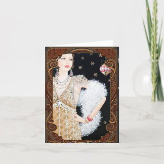 Weihnachtskarte im Vintage-Stil der 1920er Jahre f Feiertagskarte