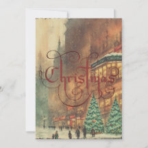 Weihnachtskarte im Vintage-Stil