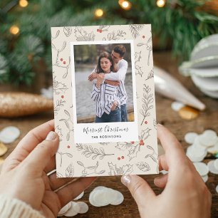 Weihnachtskarte im Vintage-Stil mit Feiertagsfoto Feiertagskarte