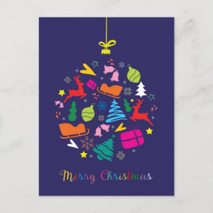 Weihnachtskarte in dunkelblau feiertagspostkarte