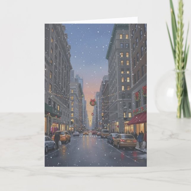 Weihnachtskarte in New York Karte (Vorderseite)