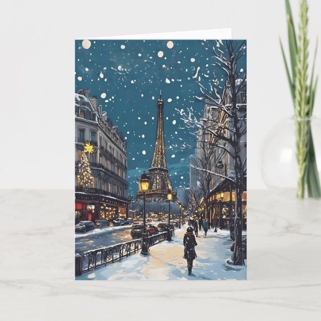 Weihnachtskarte in Paris Karte (Vorderseite)