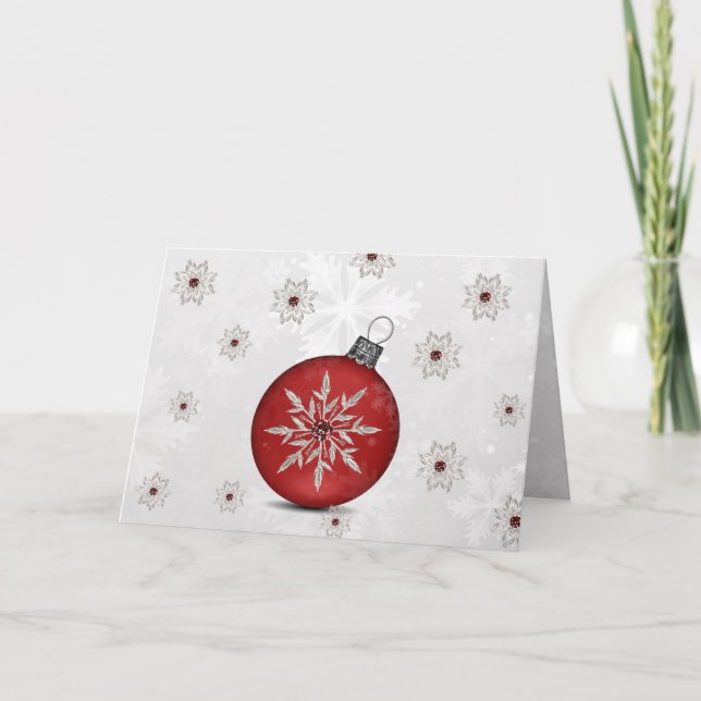 Weihnachtskarte in Silber Feiertagskarte (Vorderseite)