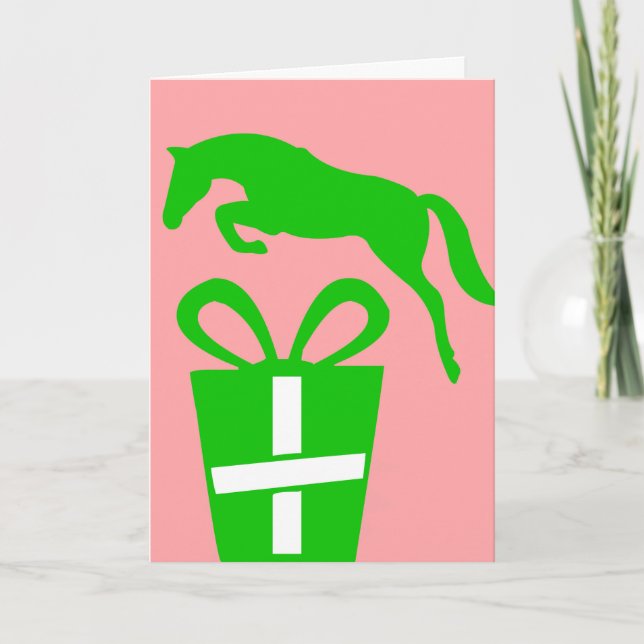 WEIHNACHTSKARTE JUMP GIFT DANKESKARTE (Vorderseite)