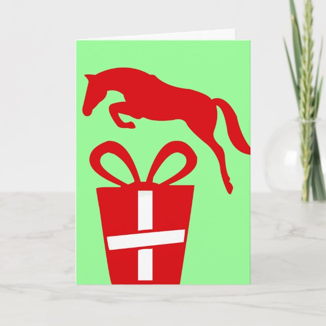WEIHNACHTSKARTE JUMP GIFT DANKESKARTE (Vorderseite)