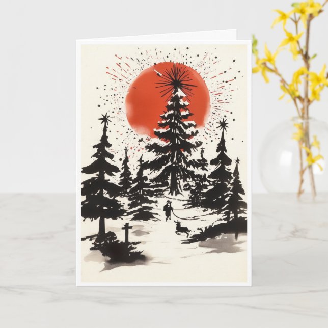 Weihnachtskarte Karte (Gelbe Blume)
