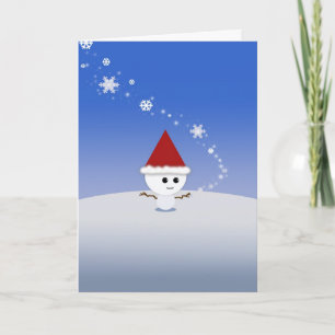 Weihnachtskarte Kawaii Snowman Niedlich! Feiertagskarte
