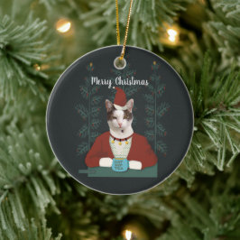 Weihnachtskarte Keramik Ornament