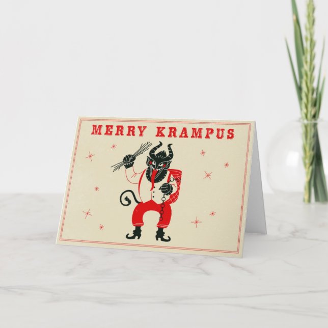 Weihnachtskarte - Krampus Feiertagskarte (Vorderseite)
