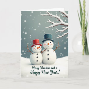 Weihnachtskarte lächelnder Schneemänner Karte