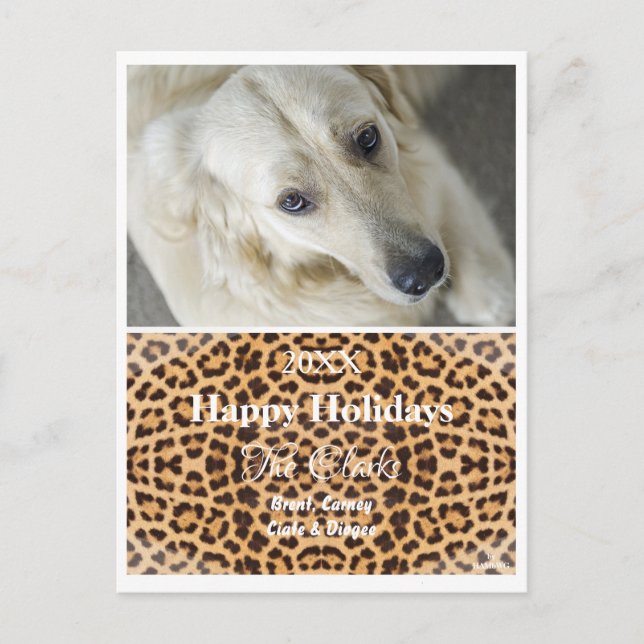 Weihnachtskarte Leopard Foto Postcard - HAMbWG Feiertagspostkarte (Vorderseite)