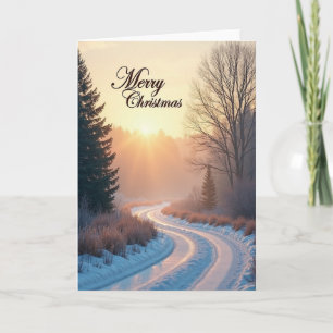 Weihnachtskarte Leuchtender Wald Karte