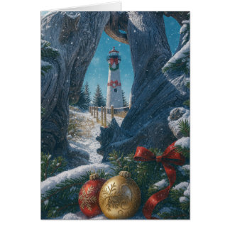 Weihnachtskarte - Leuchtturm Crisp Point