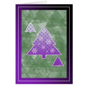Weihnachtskarte lila und grün