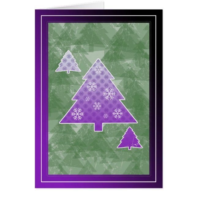 Weihnachtskarte lila und grün (Vorne)