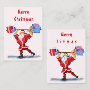 Weihnachtskarte Lustiger Bodybuilder Weihnachtsman Mitteilungskarte