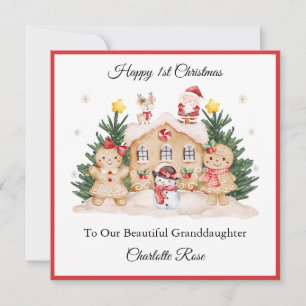 Weihnachtskarte Mädchen 1. Weihnachten Lebkuchen W