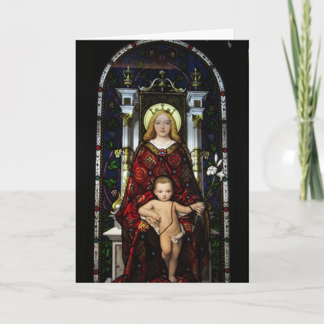 Weihnachtskarte - Madonna & Kind Feiertagskarte (Vorderseite)