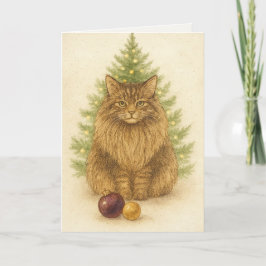 Weihnachtskarte - Maine Coon Cat Feiertagskarte