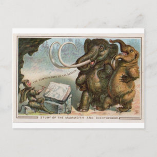Weihnachtskarte Mammoth und Dinotherium Postkarte