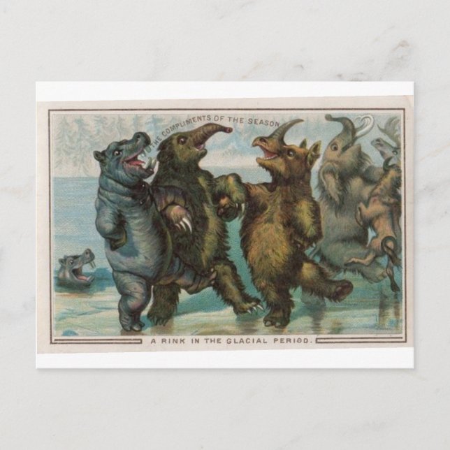Weihnachtskarte Mammuts Postkarte (Vorderseite)