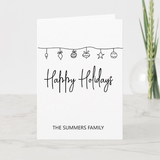 Weihnachtskarte Minimalistisch Doodle Simple Karte (Vorderseite)