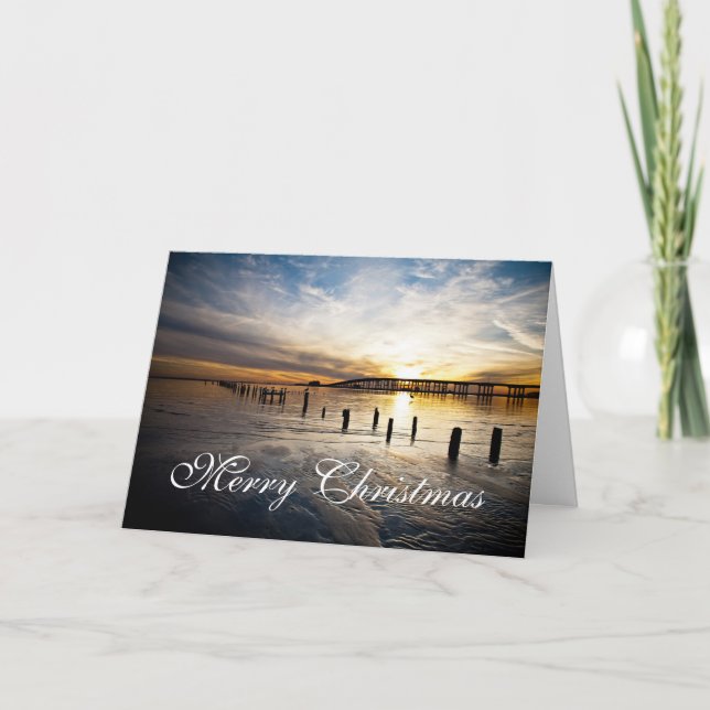 Weihnachtskarte Mississippi Golfküste Feiertagskarte (Vorderseite)