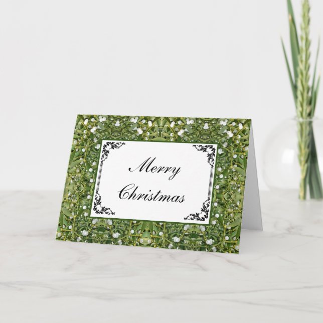 Weihnachtskarte Mistletoe Berries Feiertagskarte (Vorderseite)