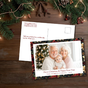 Weihnachtskarte mit alten Weihnachtssternen Feiertagspostkarte