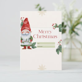 Weihnachtskarte mit Aquarellfarben, nicht im Foto Dankeskarte